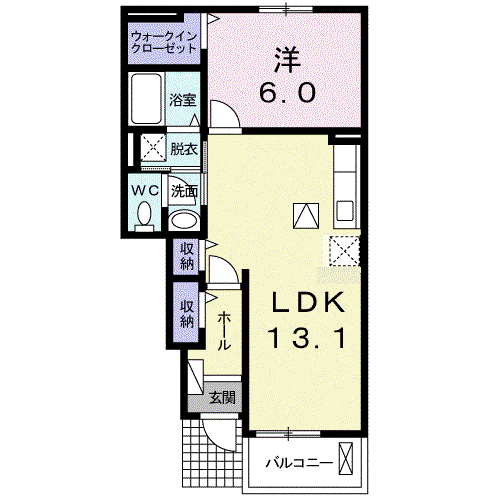 CASA BREEZE(1LDK/1階)の間取り写真