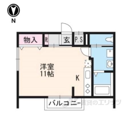 K・H御所前(ワンルーム/3階)の間取り写真