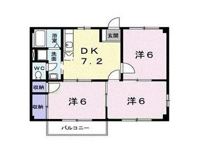 シティハイツSUZUKI2(3DK/1階)の間取り写真