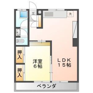 大誠第2ビル(1LDK/3階)の間取り写真