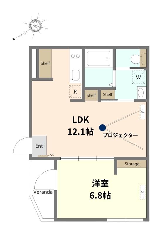 PER ASPERA 門前仲町(1LDK/4階)の間取り写真