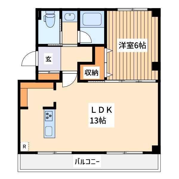 レディアル北小金(1LDK/2階)の間取り写真