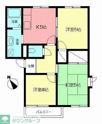 一ツ橋ハイツ(3K/2階)の間取り写真