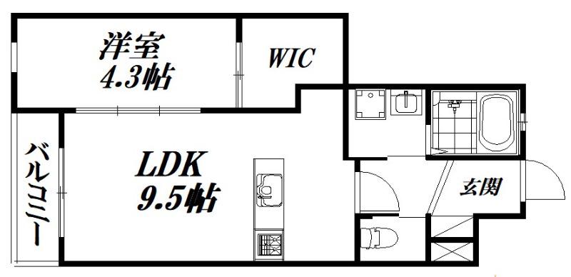 ル・リオン葵東A棟(1LDK/2階)の間取り写真