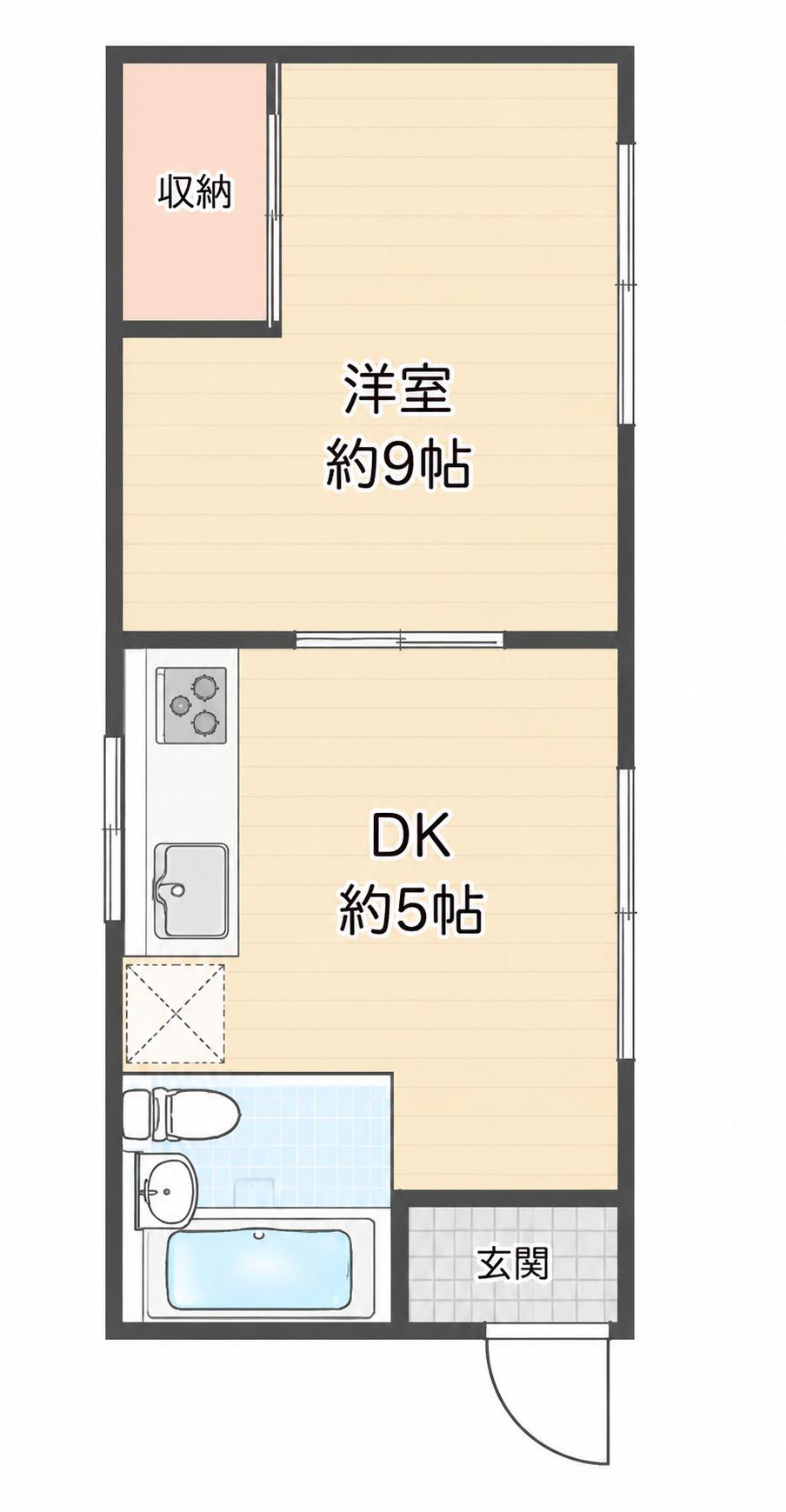 エルデムK(1DK/2階)の間取り写真