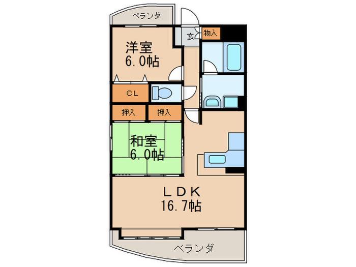 アルタ・コート21(2LDK/2階)の間取り写真