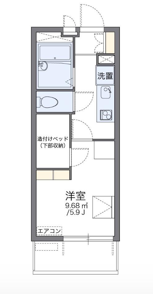 レオパレスワオワオ(1K/4階)の間取り写真