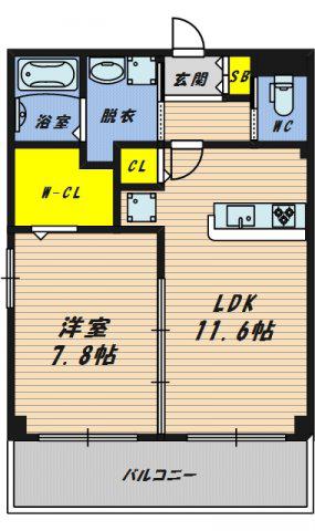 イグレック今福(1LDK/3階)の間取り写真