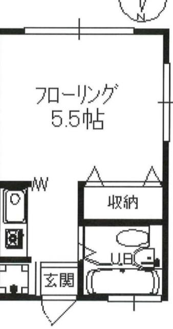 長谷見アパート(ワンルーム/1階)の間取り写真