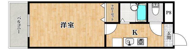 D・H白鳥ビル(1K/5階)の間取り写真