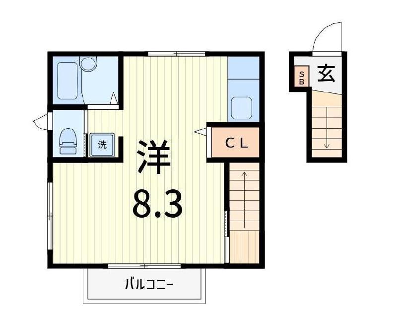 TKDパステルハイム(ワンルーム/2階)の間取り写真