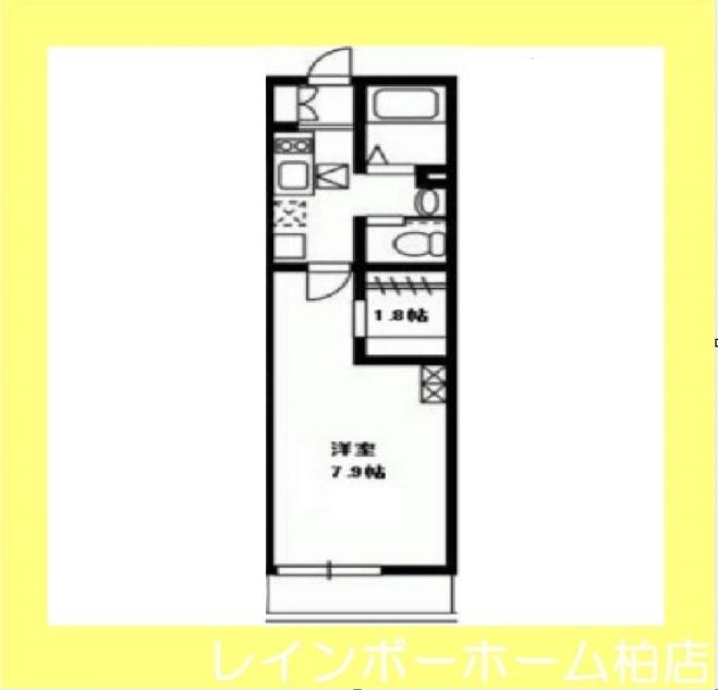 フラットおおたかの森(1K/1階)の間取り写真