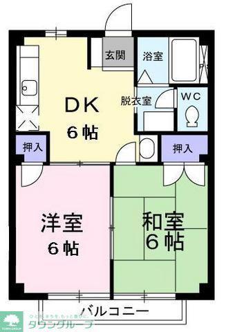 友和ハイツ(2DK/1階)の間取り写真