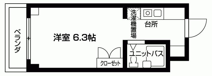 ピュアハウス(1K/2階)の間取り写真