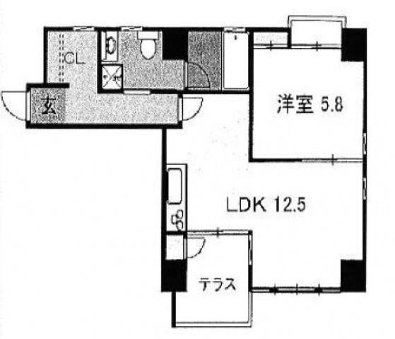 VENT BLANC(1LDK/2階)の間取り写真
