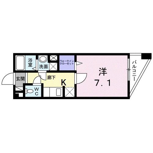 カサ ヴェルデ(1K/2階)の間取り写真