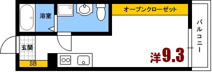 CASA MARE(ワンルーム/1階)の間取り写真