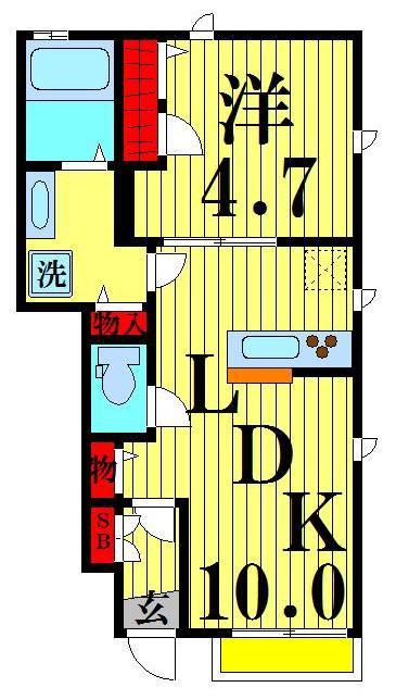 インタレスト(1LDK/1階)の間取り写真