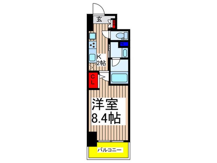 ROOTS SHIKI(1K/4階)の間取り写真