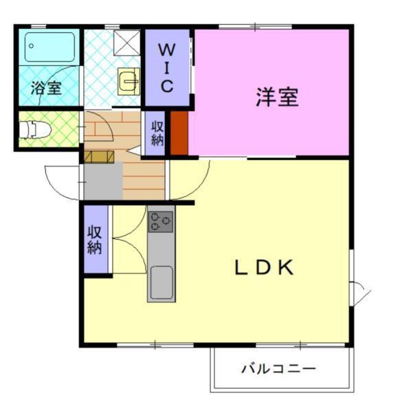 メゾンドK(1LDK/1階)の間取り写真