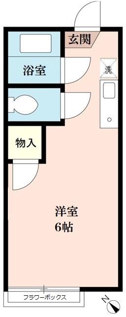 グリーンヒル大牧(ワンルーム/2階)の間取り写真