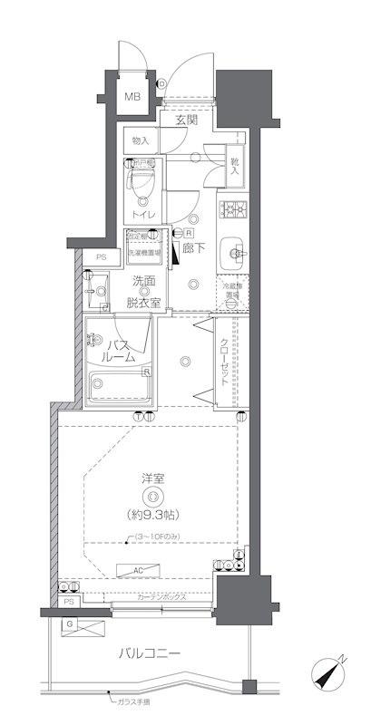 ズーム日本橋馬喰町(1K/10階)の間取り写真