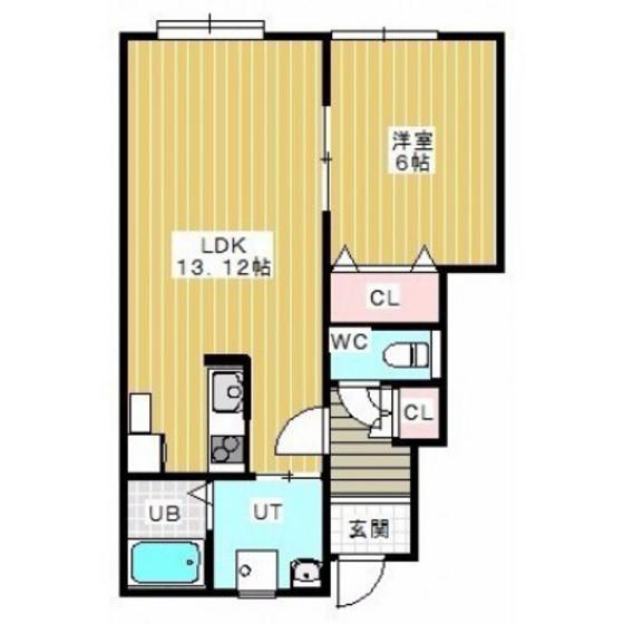 ラルージュコート (1LDK/1階)の間取り写真