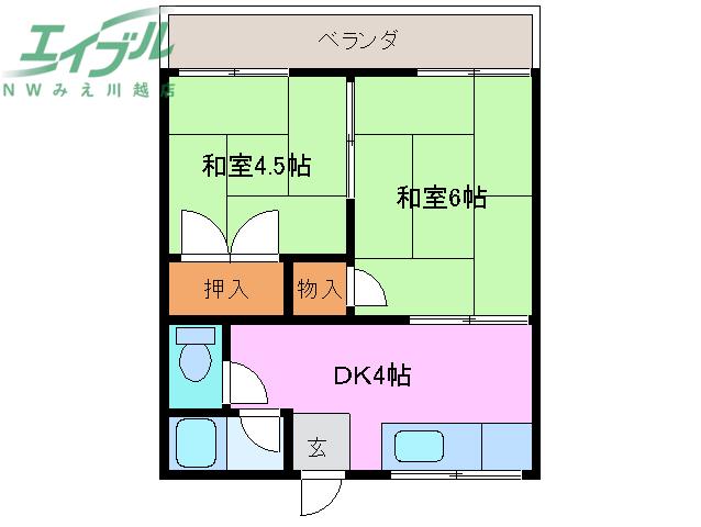 アオイ荘(2DK/1階)の間取り写真