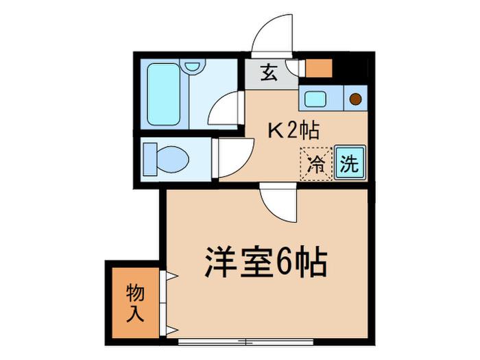 Mハウス(1K/1階)の間取り写真