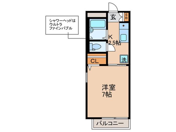 モデラート・ナオ(1K/2階)の間取り写真
