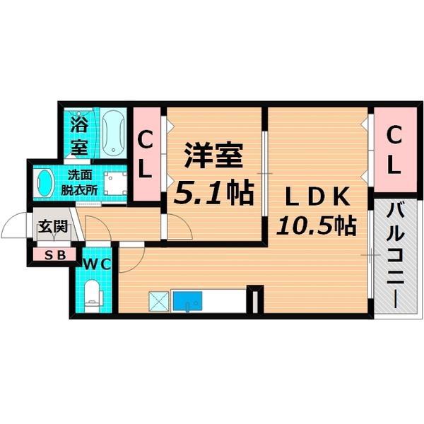ラ・プラージュ(1LDK/1階)の間取り写真