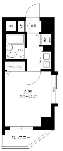 フェニックス笹塚壱番館(1K/4階)の間取り写真