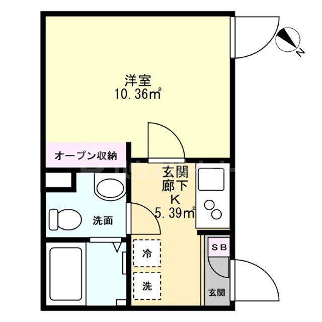 フクテラス行徳駅前(1K/2階)の間取り写真