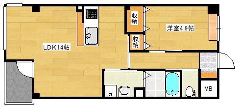 SHINE SAKAE(1LDK/2階)の間取り写真
