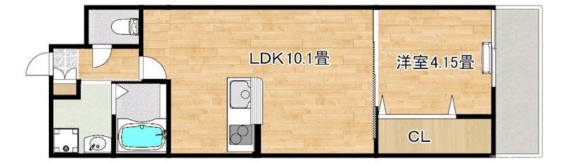 FREEDOM RESIDENCE堺大小路(1LDK/6階)の間取り写真