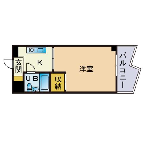 メゾン・ド・西新(ワンルーム/2階)の間取り写真