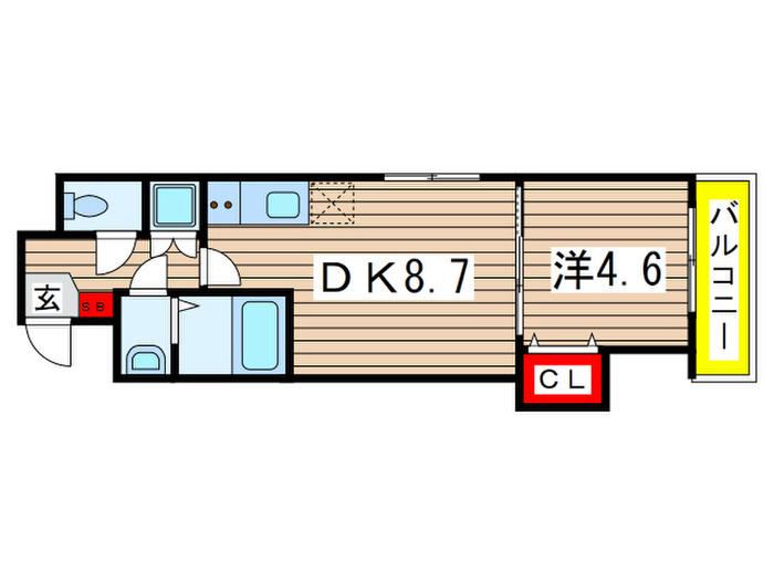 アンブラッセ要町(1DK/6階)の間取り写真
