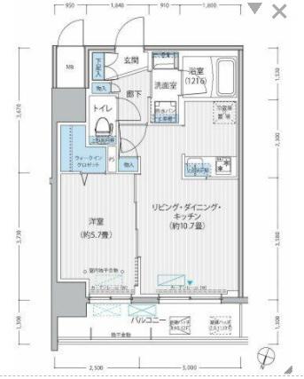 グランフォークス神田イーストタワー(1LDK/8階)の間取り写真