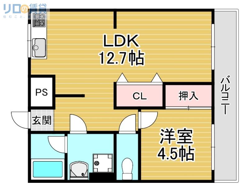 ハイムプレセア(1LDK/5階)の間取り写真