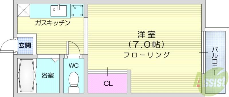 エスポワールハイツ(1K/1階)の間取り写真