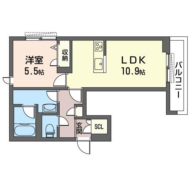 プロフィット ルミエール(1LDK/2階)の間取り写真