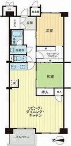新北野第2コーポ西棟(2LDK/3階)の間取り写真