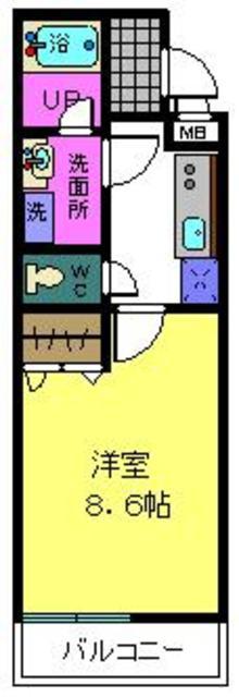 メイコーパレス(1K/1階)の間取り写真