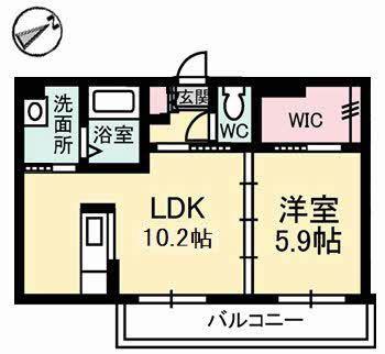 シャーメゾンZEN(1LDK/2階)の間取り写真