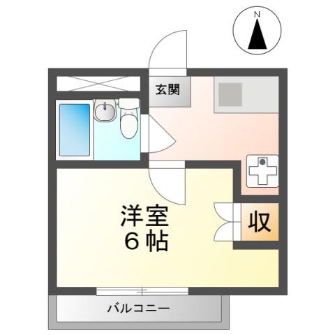 クレアンジュISIMA(1K/1階)の間取り写真