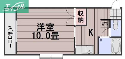 コープエスポワールI棟(1K/4階)の間取り写真