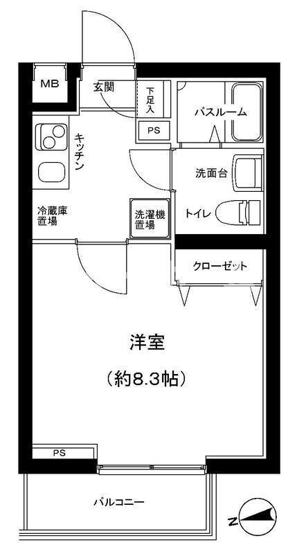 パティーナ大森TRIA(1K/2階)の間取り写真