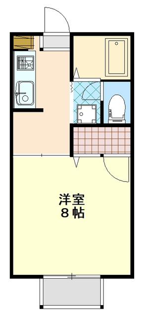 ヴィラセリーズ中央(1K/2階)の間取り写真