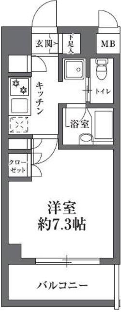 HF駒沢公園レジデンス(1K/1階)の間取り写真