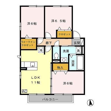 グランシャリオ M(3LDK/2階)の間取り写真